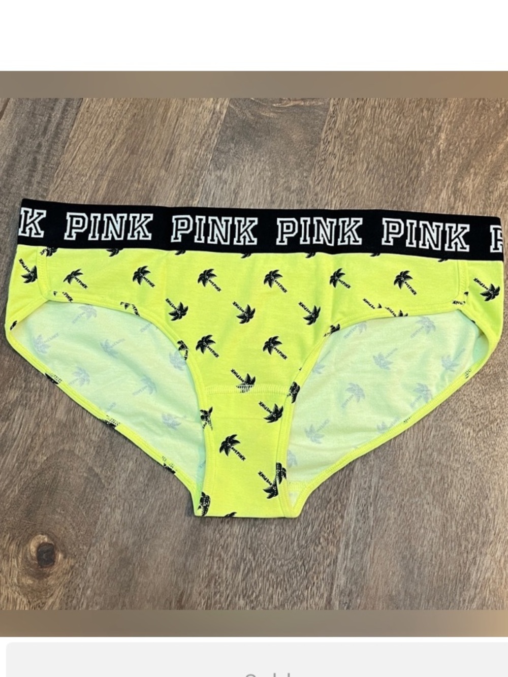 Retired Victoria’s Secret PINK Neon Palm Tree Logo Band Hipster Panties XL
